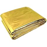 SODIAL(R) 210 * 130cm Couverture de survie d'urgence /Couverture de sauvetage Isolation exterieure rideau de sauvetage militaire Or