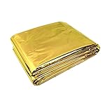 SODIAL(R) 210 * 130cm Couverture de survie d'urgence /Couverture de sauvetage Isolation exterieure rideau de sauvetage militaire Or