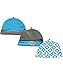 Yoga Sprout Baby Boys' "Elephant" 3-Pack Caps - aqua/gray, 0 - 6 months