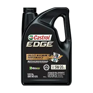 Castrol 03083 Edge 5W-20 Advanced Full Synthetic Motor Oil, 5 Quart