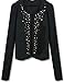 ELFIN Lady Women's Rivet Shrug Short Blazer(Black/Large)