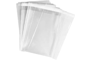 GENÉRICO Bolsas de celofán transparentes cierre autoadhesivo reutilizables para alimentos, manualidades y objetos varios, 200 unidades, tamaños variados (16x16+4cm 200pcs)