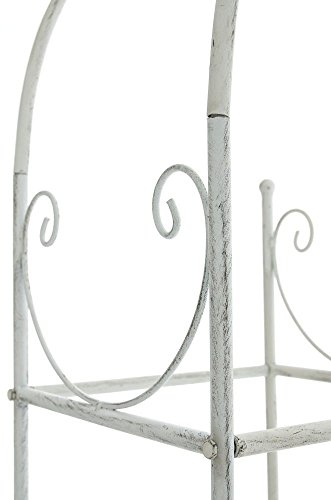 CLP Wand-Rankhilfe SIMON, Rosenbogen halbrund, Eisen Halbbogen zur Wandmontage, Größe wählbar, sehr stabil antik-weiß, 218 x 161 x 29 cm (H x B x T) - 6