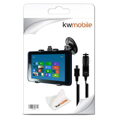 kwmobile KFZ Scheiben Halterung für Lenovo A7-30 (A3300) – PKW Auto Halter mit Saugnapf in Schwarz + Ladegerät - 5