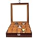 Leather World Brown Watch Box Case for 15 Watches Transparent Lid (Guaranteed High Quality PU Leather) RS.1649.00