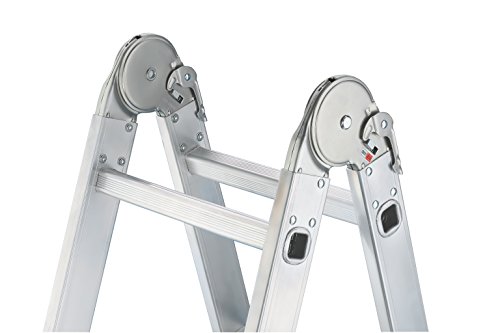 Hailo 7412-031 Alu Universalleiter 4×3 Sprossen mit Metall-Plattform - 6