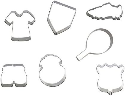 Silicone Gold Sports Set Cutters Biscuit, Aluminium, Silver, 12 x 22 x 3 cm, 7 Pieces