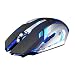 Produktbild Wokee Gaming Maus, Computer Laser Optische Gaming Mouse, Wiederaufladbare X7 Wireless Silent LED Hintergrundbeleuchtung USB Optical Ergonomic Gaming Mouse (Schwarz)