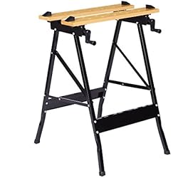 Finether-Banco de Trabajo Plegble Mesa de Taller Banco para Bricolaje Multifuncional Mesa de Trabajo Portátil, Capacidad de 331 lbs, Negro