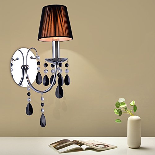 Preisvergleich Produktbild JIE KE Wandleuchte Kristall Wandlampe Nachttischlampe Schlafzimmer Lampe Europäischen Einfache Einzelkopf Wandleuchte Wohnzimmer Wandleuchte -E14 (schwarz) Kreative Wandleuchte (Farbe : #a)