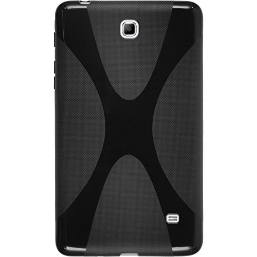 PhoneNatic Case für Samsung Galaxy Tab 4 7.0 Hülle Silikon schwarz X-Style Cover Galaxy Tab 4 7.0 Tasche + 2 Schutzfolien - 3