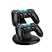 Produktbild CHICTRY Playstation 4 Ladestation Halterung für 2x Sony PS4 Dualshock Controller Ständer Dockingstation Ladegerät Zubehör Aufladestation in Schwarz