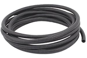 Saim Pond Hose,Corrugated Tubing, 5M Length 10mm Outside Diameter Black Flexible Corrugated Conduit Tube Pipe Hose,Length 5M/16.4Ft