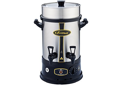 IMZA Wasserkocher Teebereiter Teemaschine (8 Liter, ca. 80 Gläser, geeignet für gewerbliche Verwendung) / 1700 Watt/ aus rostfreiem Cr-Ni-Edelstahl/ inkl. Sieb/ Maße: 47x32x31 cm