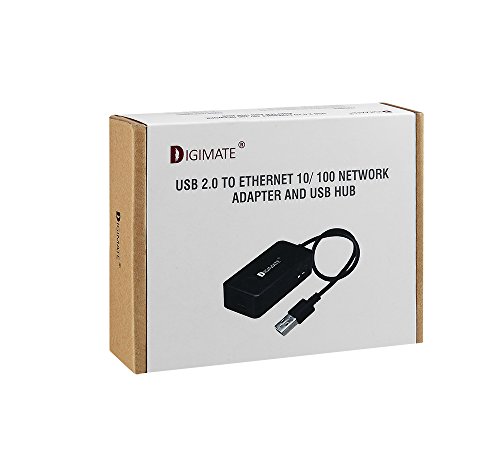 Digimate® USB 2.0 zu Ethernet Adapter | 1x RJ45 10/100 Gigabit Ethernet LAN Netzwerk Adapter | 2x USB-Anschluss | für Mac, iMac, MacBook Pro Air, Ultrabooks, Laptops, Tablet PCs - 2