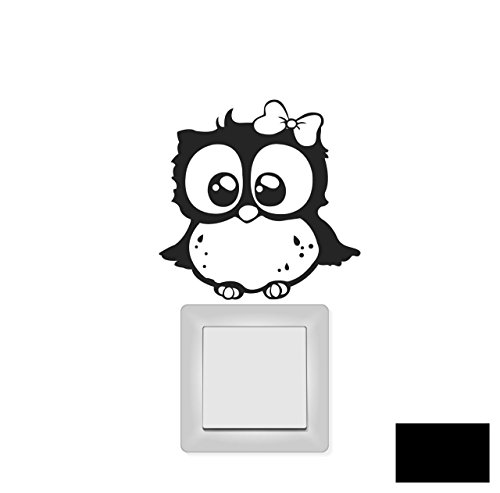 Wandtattoo Wandaufkleber niedliche süße Eule niedliches süßes Eulchen Eulendame Eulen Uhu M1513 AKTIONSPREIS - ausgewählte Farbe: *Schwarz