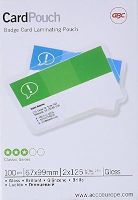 GBC, Pochettes de Plastification Brillantes Petit Format 67x99mm 2x125 Microns , Lot de 100, 3743177