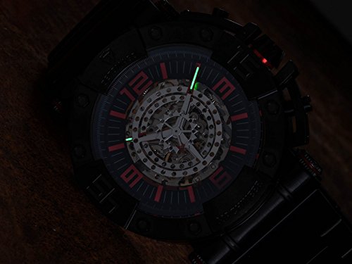 DETOMASO Men's Machineer Automatic Watch with Black Dial Analogue Display and Black Stainless Steel Bracelet DT-ML102-A