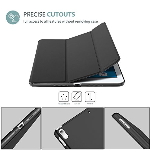 ProCase Apple iPad Pro Hülle 10.5″ 2017 – Ultra-Dünner Leichter Standplatz-Intelligenter Hülle mit Transparenter Mattierter Rückseitiger Abdeckung für 2017 Neues 10.5-Zoll iPad Pro, Mit Auto Sleep / Wake Feature –Schwarz - 2