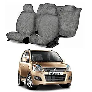 Chiefride Cotton Car Seat Cover for Maruti Suzuki Wagon R (5 Seater) (Gray) (All Detachable Headrest)