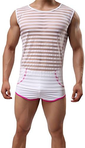 Sexy Tank Top Plus Size Men Transparent Mesh Vests