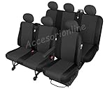 asiento conductor renault trafic generation Ajuste garantizado Accesorionline Fundas de Asiento 6plazas a Medida para Renault Trafic/Nissan Primastar/Opel Vivaro 2001-2014 con Asiento Fila Trasera avatible Funda Conductor copiloto Doble Fila Trasera Juego