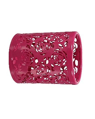 Cosanter Portal  pices Redondo  Dise  o de Met  lico Hollow Rose Patr  n de Flores Caja de Almacenamiento Rojo