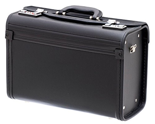 Preisvergleich Produktbild Bowatex Davidts Pilotenkoffer Business Aktenkoffer Dokumentenkoffer Umhängegurt Schwarz 40x28x17cm Klein 282 808