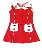 LITTLE PANDA Frock for Baby Girls Cotton Dress (Red, 2-3 Years)