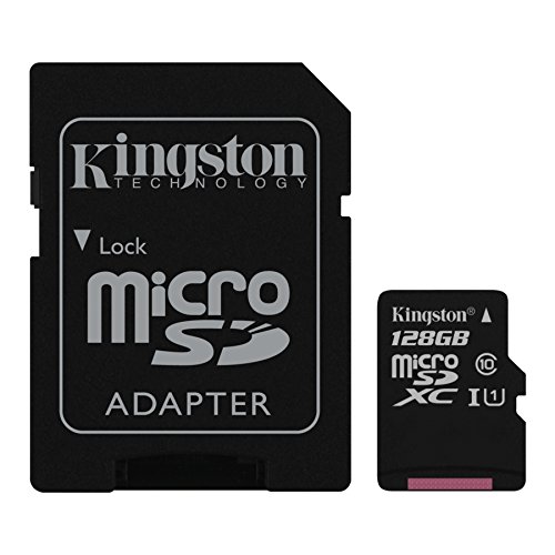 Kingston SDC10G2/128GB microSD 12 Klasse 10 bis zu 45MB/s Speicherkarte [mit SD-Adapter]