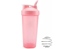 Missions Protein shaker bottle- 24oz Smoothie Bottle for sports supplements shakes- Good materials, Leak Proof 600ml Gym Shaker for Protein Shakes with Shaker Ball (pink)