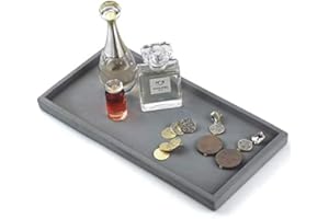 BEIHAOER Plateaux en béton pour salle de bain - Plateaux pour comptoir et porte-serviettes (gris)