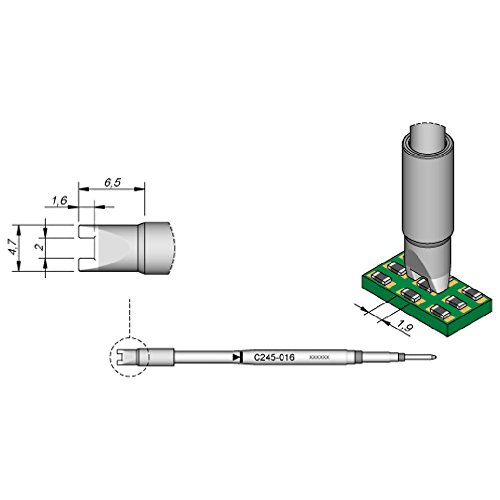 Preisvergleich Produktbild JBC SMD-Entlötspitze Serie C245, C245016 / 2,0 mm, für Chip-Komponenten