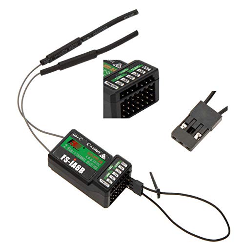 Crazepony-UK Flysky FS-iA6B Receptor 6 Canales RC Receiver PPM Output with iBus Port 2 4GHz RC Receiver Compatibile Con i6 i6S i10 i6x RC Transmisor for FPV Racing RC Drone Quadcopter