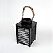 Produktbild lounge-zone Laterne Lampe HURRICANE schwarz Bambus Garten 19x19x28cm 6486