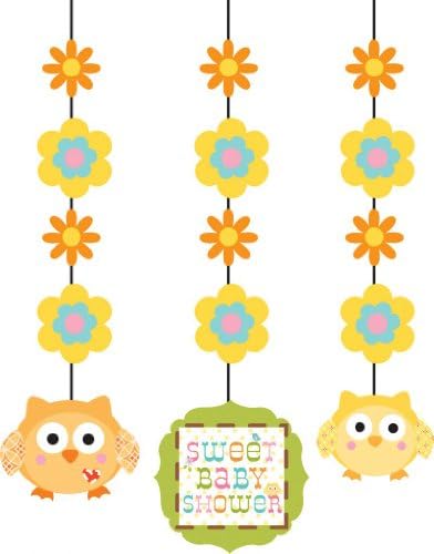 Happi Tree Owl Theme Baby Shower Party Hanging Cut Out Decorations x 3