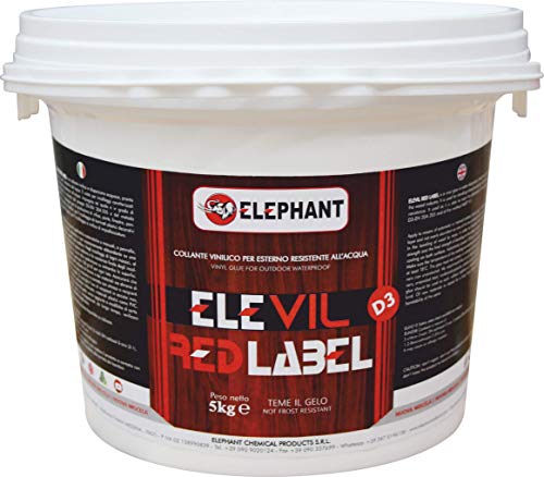 Colla vinilica per Legno D3 ELEVIL RED LABEL - Super Collante professionale 5kg