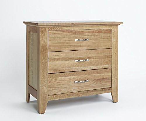 Camberley Oak Wide 3 Drawer Chest in Light Oak Finish | Solid Wooden Children's / Kids Bedroom Furniture