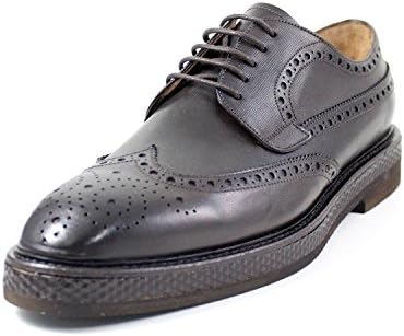 GIORGIO REA MEN'S ELEGANT LACE UPS HANDMADE SHOES MADE IN ITALY GENUINE CALFSKIN REAL LEATHER OXFORDS RICHELIEU BROGUE GENTLEMEN (40, Chocolate)