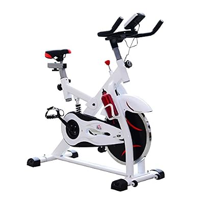 Homcom Vélo d’appartement exercice fitnesse cycle cardio avec écran LCD hauteur réglable blanc neuf 69