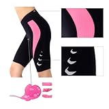 Women's Print Gel 3-D Padded Cycling Biking Short, Waist 28 Inch, Black/Pink