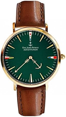Kiel James Patrick Wristwatch Watch Men Women Male Ladies Female Unisex, Uhrenarmband-Farbe:Grün Leder