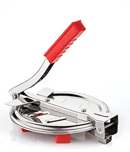 Manual Stainless Steel Puri Poori Maker Press Machine With Pre Fitted Handle, Large For Kitchen