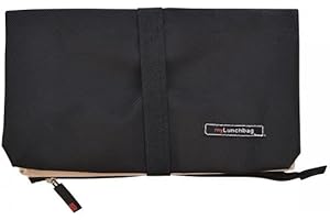 Iris Barcelona - Snack Bag, Bolsa Porta Alimentos Plegable y Termoinsulada 24 x 15 x 4 cm Cerrada 1 l Negro y Arena