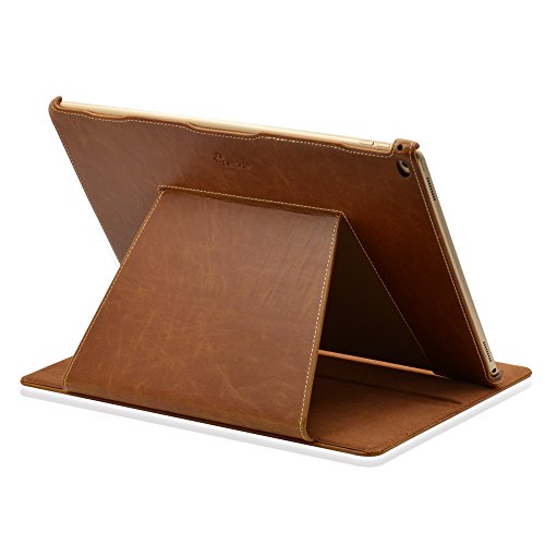 MANNA Schutzh  lle f  r Apple iPad 12 9  2017  und iPad Pro 12     Kunstleder  braun   EasyStand   Autosleep-Funktion