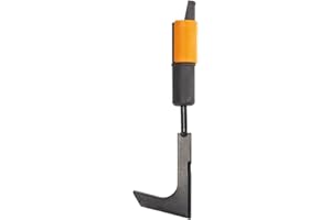 Fiskars Couteau grattoir pour Terrasse, désherbage entre les Dalles/Pavés, Tête D'outil Quikfit, Longueur: 25 cm, Lame en Acier, Noir/Orange, Quikfit, 1000687
