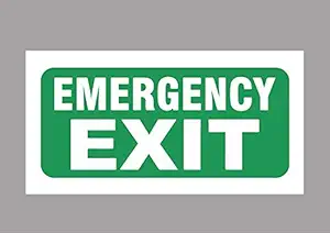 SIGN EVER Pack of 2 Emergency Exit 3mm Sign Board Office Industrial Signage Business Commercial (10w X 5h inch)