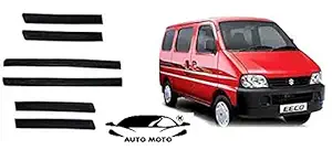 AUTOMOTO Side Door Beading Door Cladding Protector Full Black Color Compatible for Maruti Suzuki Eeco Set of 6