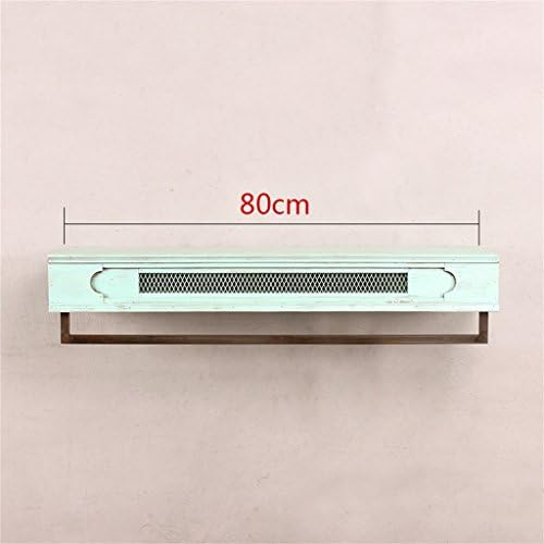 houyuanshun Hanger Iron Coat Racks Women's Clothing Store Shelves Shoes Package Jewelry On The Wall Retro Do Old Solid Wood Closet Display Stand Coatrack Hallstand Hatstand ( Color : Green , Size : 80cm )