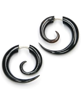 Spirale Fakepiercing Horn Ohrschmuck Durchmesser: 2cm, Dicke 4mm, Verschluss aus Sterlingsilber, Paarpreis